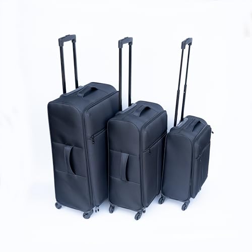 Waterproof Soft Edge Luggage, Ergonomic Handle, 360 Silent Wheels, Black Travel Suitcase2