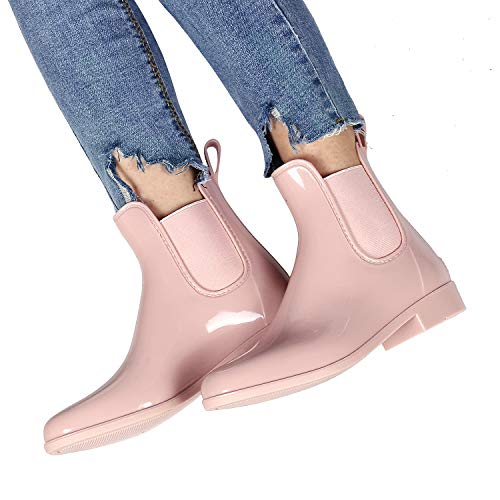 Evshine Women's Short Ankle Rain Boots Lightweight Chelsea Rain Boots Rubber Waterproof Booties - Image 3