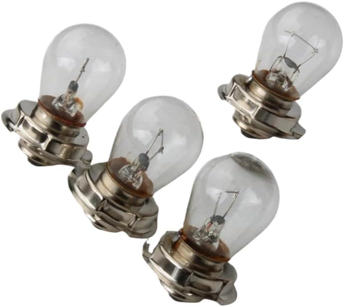 4Pc 12V 15W P26S White Bulb Compatible With Motorcycle Scooter Motocross Karting 50cc 125cc 200cc