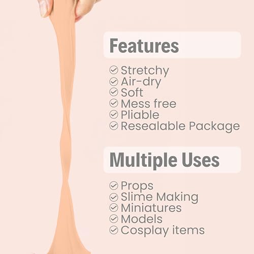 Image of BOHS Peach Modeling Foam Clay - 1.1 Lbs, Squishy,Soft, Air Dry -for Flower Mirror,Cosplay,Fake Bake, Slime Supplies-500g (Pack of 3)