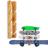 COR Surf Soporte de Pared para Monopat&iacute;n, 4 Tablas, Soporte de Almacenamiento de Pared Para Snowboard con Capacidad para Cuatro Tablas Hechas con Bamb&uacute; Sostenible