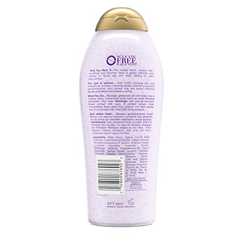 Ogx Calming + Amethyst & Lavender Body Scrub & Wash, Gently Exfoliating, 19.5 Fl Oz #TOP4