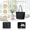 URAQT Women Handbags, PVC Leather Large Tote Bags Shoulder Bag, Widened Shoulder Strap with Zip, Women's Laptop Bags, School Handbag for Girls, Ladies Black Handbag, for School Work Travel Shopping #2