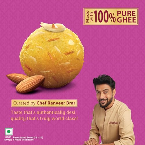 Image of Unibic Swaadesi Dryfruit Besan Laddoo I Made with Pure Desi Ghee I Handcrafted Traditional Indian Sweets I Authentic Laddu Taste - 180 g