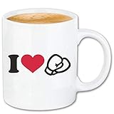 Reifen-Markt Kaffeetasse I LOVE BOXEN - BOXER - BOXSPORT - BOXVEREIN - BOXKAMPF Keramik 330 ml in Weiß