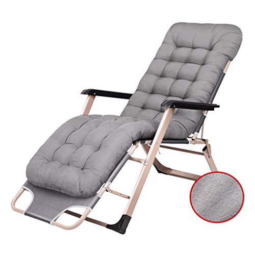 Chaise longue de jardin inclinable à gravité zéro grise pliante - 2