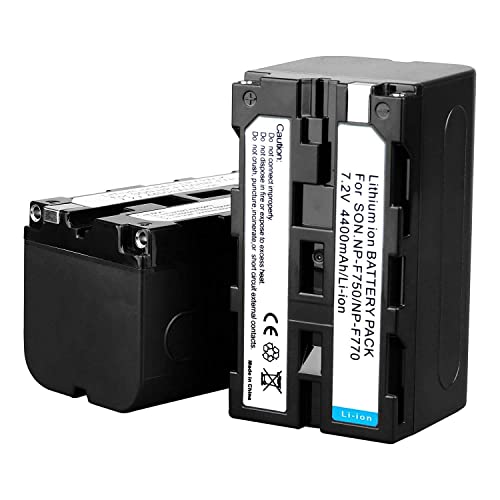 Image of GVM 2 Pack NP-F750 Li-ion Replacement Batteries and Chargers 4400mAh Batteries with Dual Travel Chargers with NP-F550 /570 /750 /770 /960 /970 /DCR /HVR /HVL Camera Camcorder LED Video Light Slider Monitor
