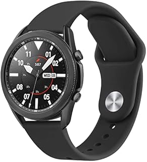 Mugust Armband Kompatibel mit Samsung Galaxy Watch 3 45mm / Galaxy Watch 46mm / Samsung Gear S3 Frontier/Gear S3 Classic, 22mm Wasserdichtes und Langlebiges Silikon Sport Armbänder (Schwarz)
