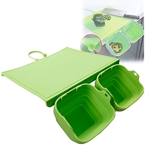 Coolnice Cutting Mat in Silicone Non-Slip, Kitchen Dishwasher-Safe Flexible Cutting Board Camping Cooking Equipment-Green Cover