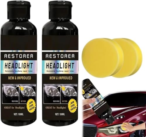 MOFFNNOL Agente restaurador de Faros de Coche, abrillantador líquido para Faros de Coche, Limpiador de Faros para Coches, para Faros claros y Brillantes (100 ml)