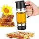 Yoxovo 9 oz Tropfsicheres Honigglas mit Griff,Honigspender,Tropfsicherer Glas-Honigspender mit Halterung, Sirupspender Glas für Kaffee Oder Tee, Ideal für Honig und Sirup, Schwarz