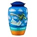 Vacation at Beach Landscape Print Urns for Human Ashes | Handcrafted Cremation Urns | Metal Urns for Human Remains