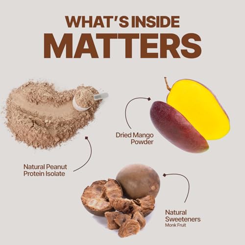 Image of SparkFusion Natural Peanut Protein Isolate - Flavor - 25g Protein, 5g BCAA, Zero Sugar, Gut-Friendly, Vegan, Lab-Tested, No Artificial Additives (500 g (Pack of 1), Alphonso Mango)