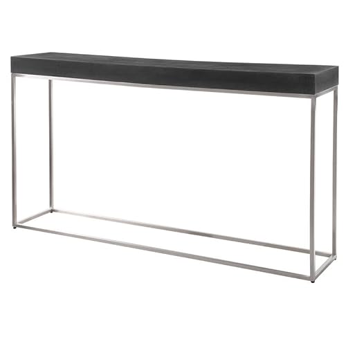 Uttermost 24974 Jase-54 Inch Console Table, Black Concrete/Brushed Nickel Stainless Steel Finish, 11 X 54 X 31.25 #TOP4