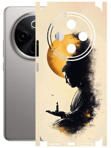 Image of AtOdds Mobile Skin Sticker Wrap | Compatible for VIVO T4 (5G) | Scratchproof Matte Finish | Full Coverage for All Sides & Camera Protection (Buddha-2)