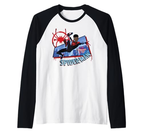 T-shirt Spider-Man Miles Morales pour homme style baseball raglan