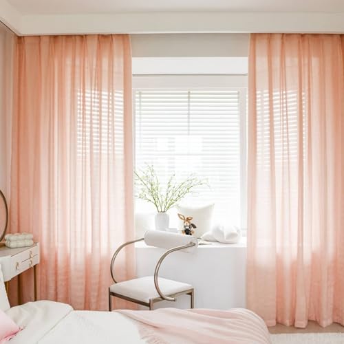 Rideaux de salon en polyester couleur unie x2 pièces 107x147 cm - 3
