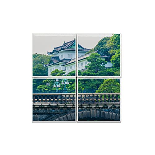 Carreaux Céramique Japon Monument Voyage - Tableau Mural Céramique 40x40 cm Salon