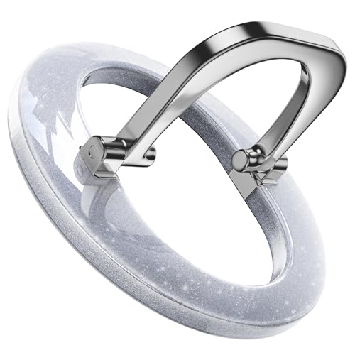 Image of SUPERONE MagSafe Phone Grip, Magnetic Phone Ring Holder & Adjustable Stand | Removable Magsafe Accessories Phone Ring Holder and Kickstand, Compatible with iPhone 17-12 Series and MagSafe Case - Glitter