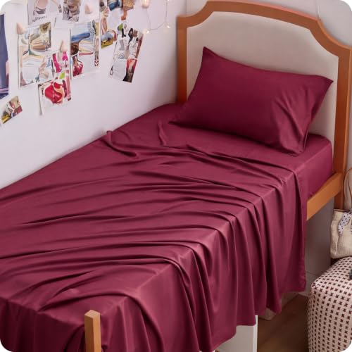 Image of Bedsure PureWoven 100% Rayon Derived from Bamboo, Twin XL Sheets, 3 Pieces