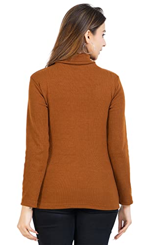 Image of YHA Women's High Neck Full Sleeves Solid Winter Tshirts