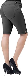 Sponsored Ad - Hybrid & Company Womens 11.5 inch Inseam Butt Lift Stretch Bermuda City Shorts