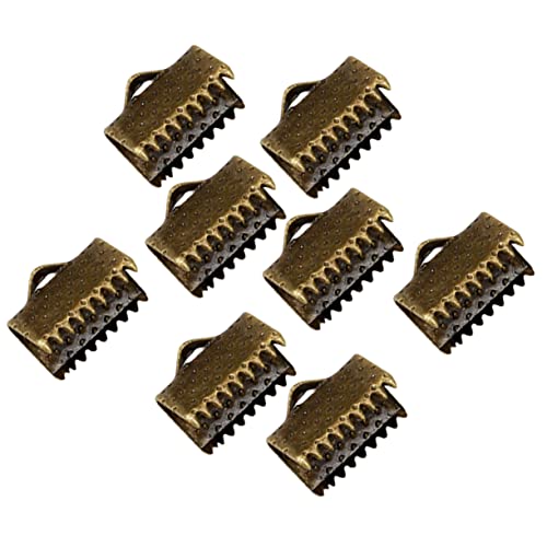 Beatifufu DIY Jewelry Accessories Set 100pcs Metal Fastener Clasps Plated Ribbon Ends Cord Ends Buckles for Choker Necklace Bracelet