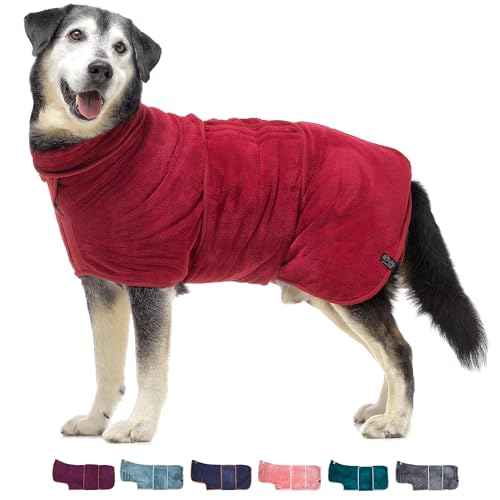 Lucky Paws® UK Dog Drying Coat, Luxurious Double Layer Dog Towel Robe, Dry Your Dogs in Minutes