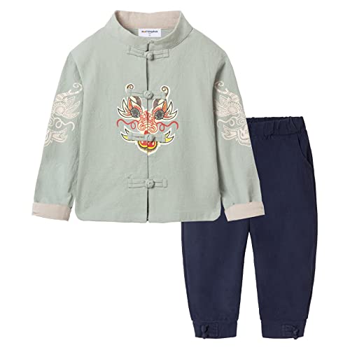 Image of Mud Kingdom Little Boy Girls Outfits Tang Style Chinese New Year Suit Traditional Sets