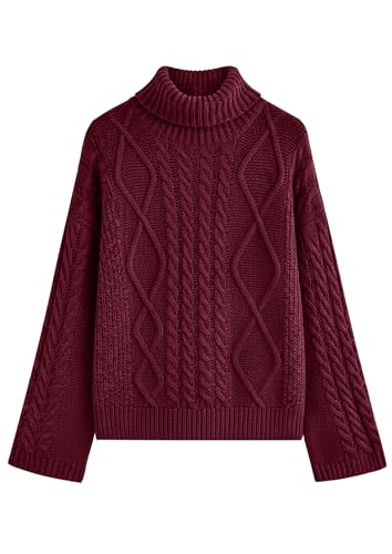 PRETTYGARDEN Fall Sweaters for Women 2025 Oversized Chunky Cable Knit