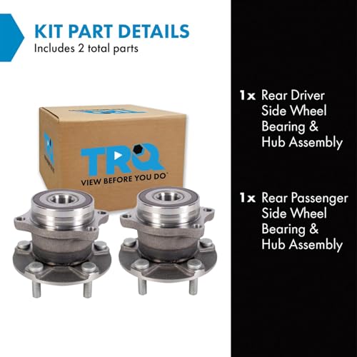 Image of TRQ 2 Piece Rear Wheel Bearing & Hub Assembly Set Compatible with 2008-2014 Subaru Impreza