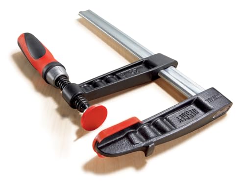 Image of BESSEY TG7.024+2K Cast Jaw Clamp for Woodworking, F-style with Wood Handle, Carpentry, Home Improvement, and DIY Projects