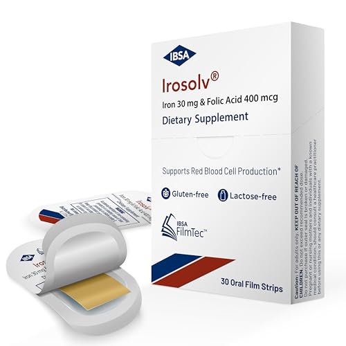 Irosolv | IBSA Iron Supplement | 30mg Iron & 400mcg Folic Acid | 30 Films