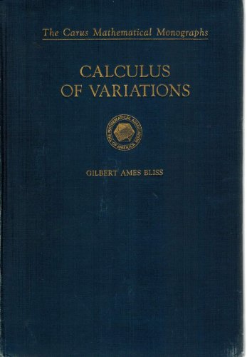 CALCULUS OF VARIATIONS (The Carus Mathematical ... B00228RZSI Book Cover