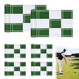 6 Pcs Checkered Golf Flags 8x6 Inch – 420D Nylon Portable Training Target Flag with Tube Inserted Mini Practice Putting Green for Garden Yard Indoor Outdoor（Green and White）