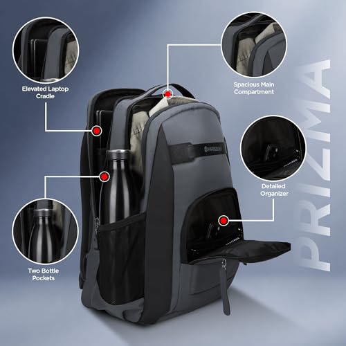 Image of HARISSONS Prizma Laptop Backpack | 35L | Durable & Travel-Ready | Elevated Laptop Protection | Office, Travel & Daily Commute