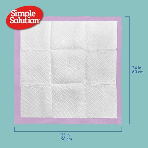 Image of Simple Solution All Day Pee Pads for Dogs, Puppy Potty Training, Leak Proof Dog Pads, Pet Pee Pad, Disposable Puppy Pad, Lavender Scent, LARGE 23 inchx24 inch, 100 Count
