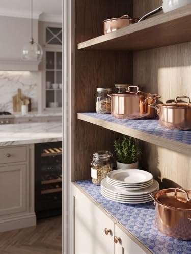 Image of [New Launch] Porslin PEVA Shelf & Drawer Liner Roll (45cm x 5m) - Waterproof, Non-Adhesive Cabinet Mat with Modern Pattern - Non-Slip, Washable, Easy Cut, Food-Safe Protective Paper for Kitchen Fridge