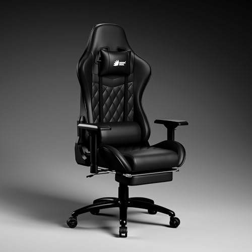 Ghost (2026 Edition) Gaming Chair, Premium PU Leatherette Upholstery with Diamond Stitching| 4D Armrest, Footrest, Sturdy Metal Base| 180° Back Reclin