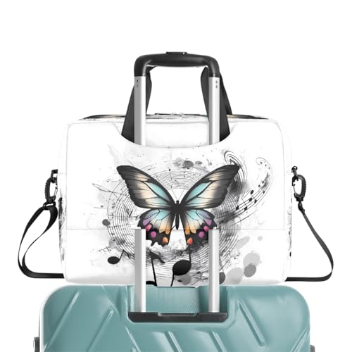Maletín para laptop 15.6 pulgadas negro con diseño mariposa miniatura 7
