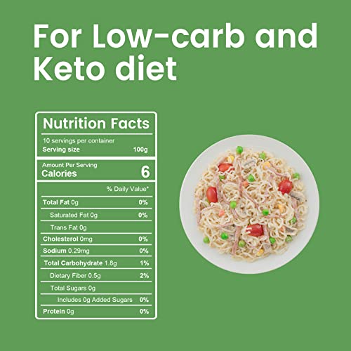 Hethstia 20 Packs Konjac Noodle Diet Spaghetti(5 Oz, Pack Of 10) And Shirataki Noodle Keto Fettuccine Pasta (5 Oz, Pack Of 10) Paleo-Friendly, Sugar Free, Gluten-Free, Low Calorie And Vegan #TOP1