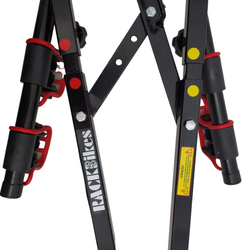 Suporte para bike Transbike Engate p/ 3 bicicletas Preto tira Vermelha Sedan Hatch