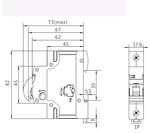 Mini-disjoncteur monophasé 10A 16A 20A courbe C rail DIN coffret 220V
