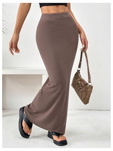 Image of GORGLITTER Women's Trendy Pencil Long Maxi Skirts High Waisted Skirt
