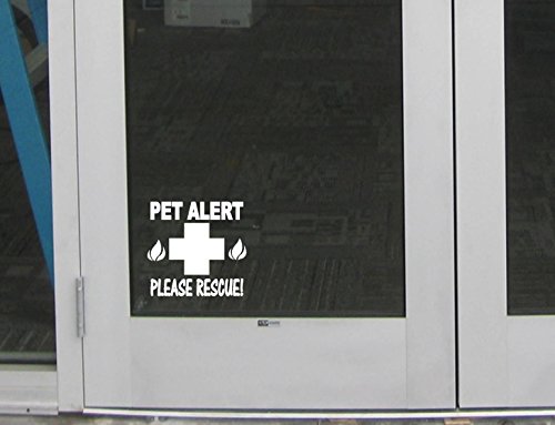EZ-STIK Pet Alert fire Rescue Door Sign M128 6" Sticker Decal cat Dog pet Safety Window