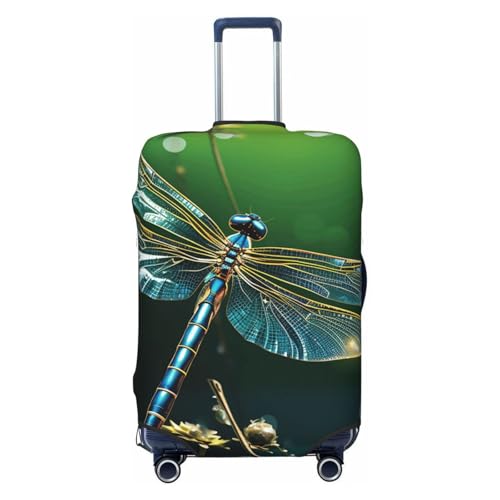 Travel Luggage Cover Fashion Suitcase Protector Dragonfly Green Spandex Baggage Covers Washable Suitcase Covers Anti-Scratch Luggage Cover Protectors Fits 18-32 Inch Suitcases Small
