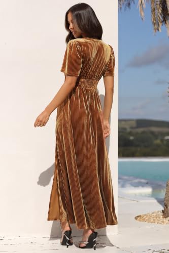 Image of Maxigerui Women's Velvet Maxi Dress Formal Dresses for Wedding Guest Dress