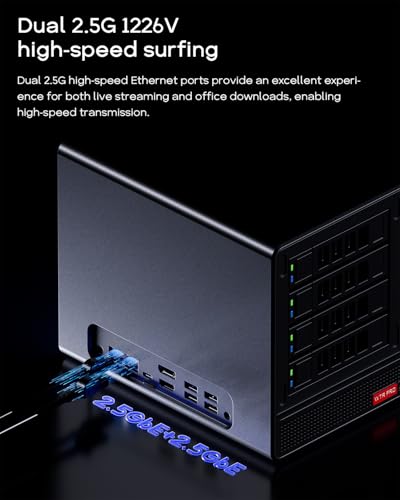 Image of AOOSTAR WTR PRO AMD R7 5825U 4+2 Bays Desktop NAS Without RAM /SSD /OS,with 2*M.2 Slots, 2 * 2.5GB LAN，Supports 3-Screen 4K Display Home Sever /Mini Home Lab