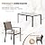 Devoko Patio Dining Set 7 Piece Outdoor Furniture with Rectangular Table and 6 Stackable Chairs Family Conversation Set for Garden Backyard Deck (Brown)