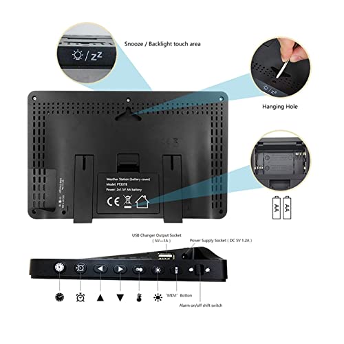 Kg7Hqrp Q4Q326 Weather Station 2 Outdoor Sensor Weather Station With Wireless Temperature Humidity Display Weather Forecast Rcc Snooze Alarm Clock Colorful Lcd thumb #1